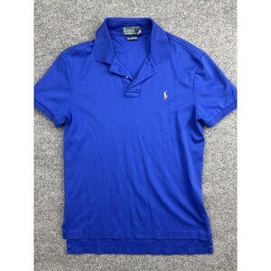 Ralph Lauren Polo Shirt Mens Small Blue Prima Soft Touch Embroidered Pony Knit